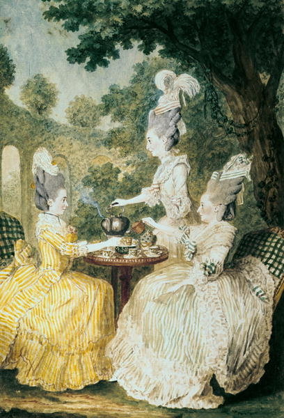 Louis de Carmontelle, La Marquise de Montesson, La Marquise de Crest and la Comtesse de Damas drinking tea, 1780