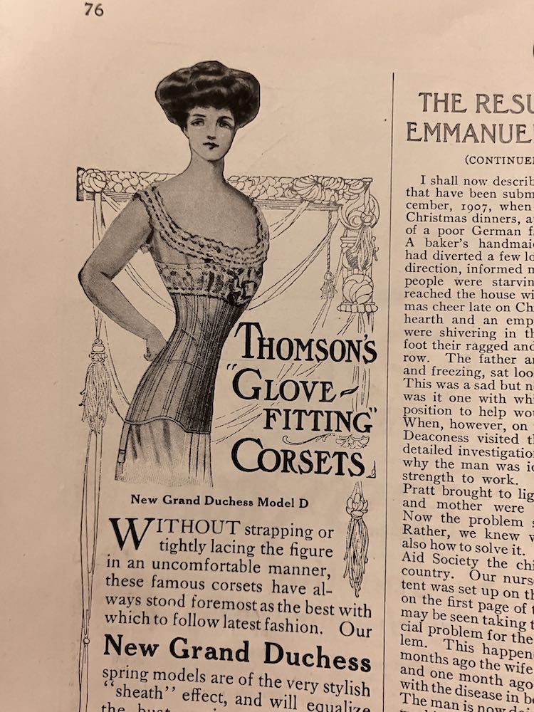 Thompson's Glovefit Corsets advertised in the Ladies Home Journal, March 1909