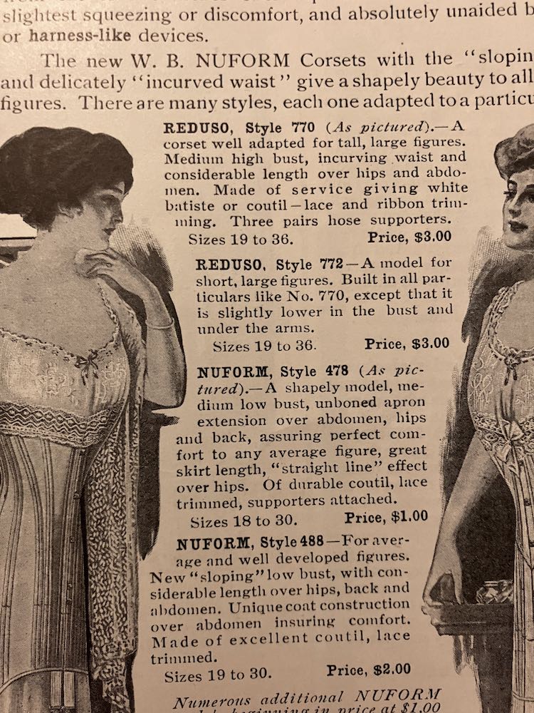 W.B Corsets advertised in the Ladies Home Journal, Sept 1909