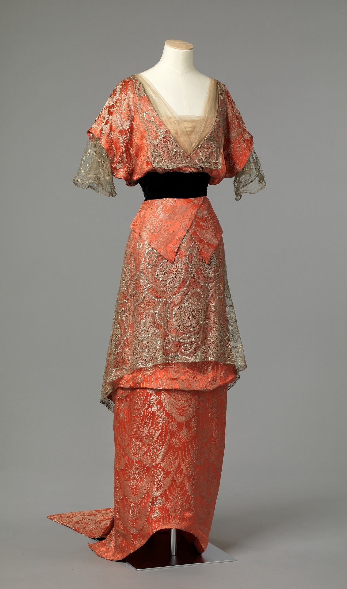 Evening dress by an unknown maker (possibly British),1913-1914, silk, linen, glass, metal, National Museum of Art, Architecture and Design, Oslo