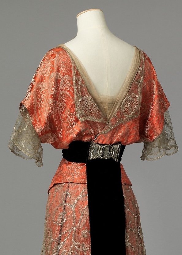 Evening dress by an unknown maker (possibly British), 1913-1914, silk, linen, glass, metal, National Museum of Art, Architecture and Design, Oslo