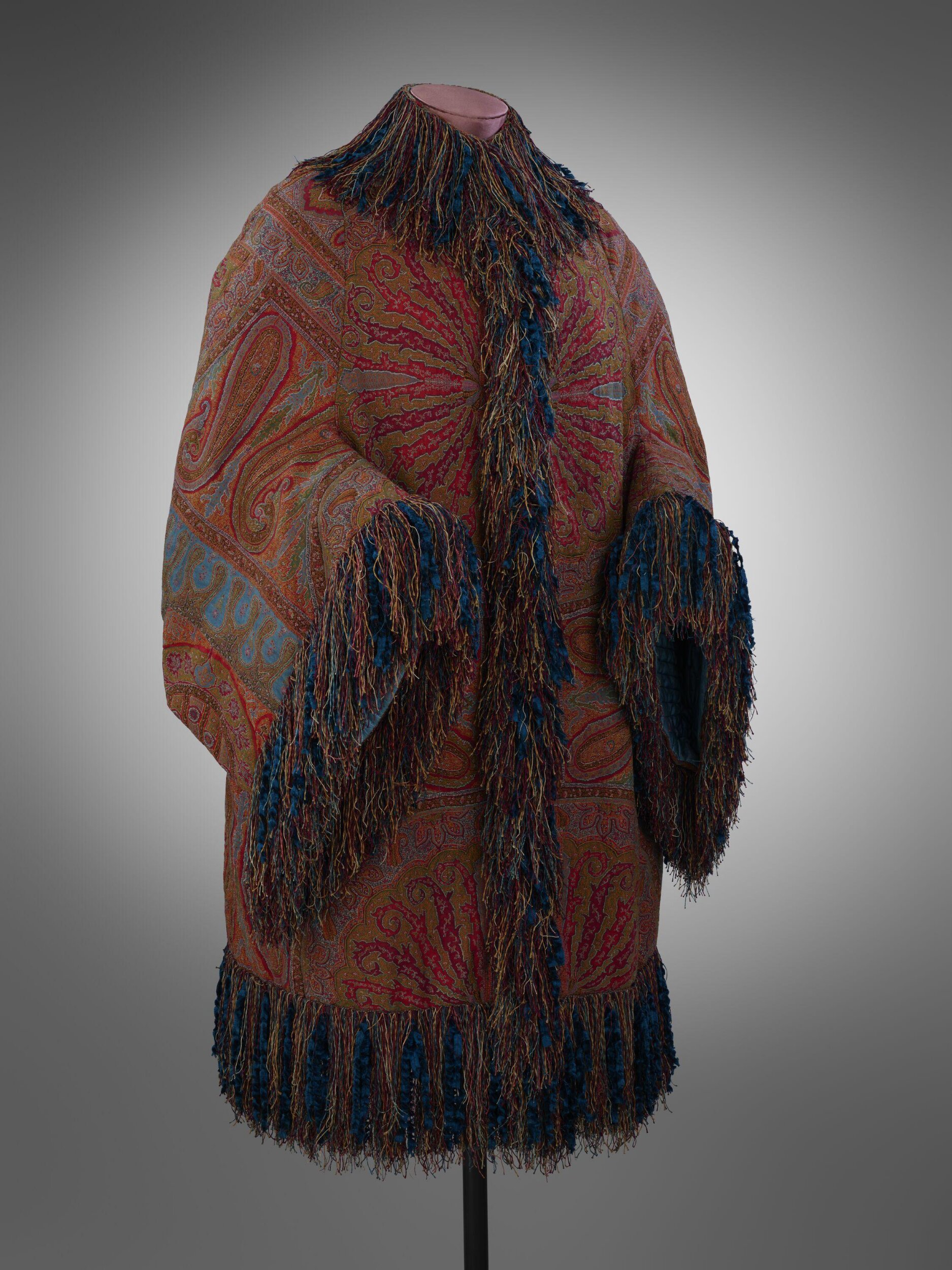 Woman's mantle or dolman, British, 1878-82; made of Indian wool shawl, V&A T.44-1957