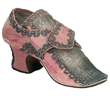 Pink silk shoes, English, c.1735-1750 Bata Shoe Museum