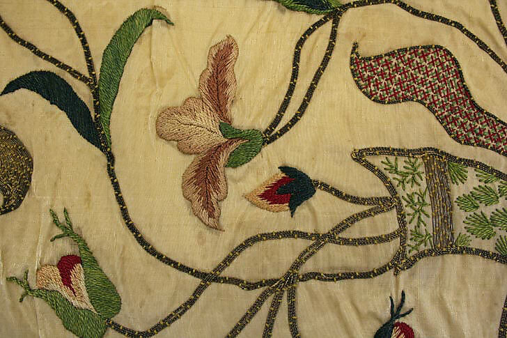 Apron, early 18th century, British, silk, metal, Purchase, Irene Lewisohn Bequest, 1960 Metropolitan Museum of Art, C.I.60.26.4