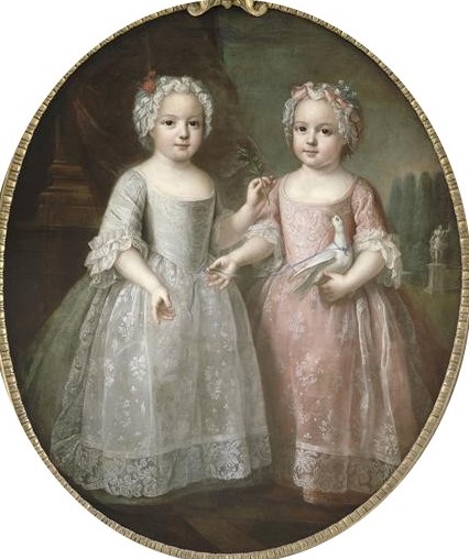 Attributed to Pierre Gobert, Louise-&Atilde;lisabeth of France and her little sister Henriette of France (ca 1737)
